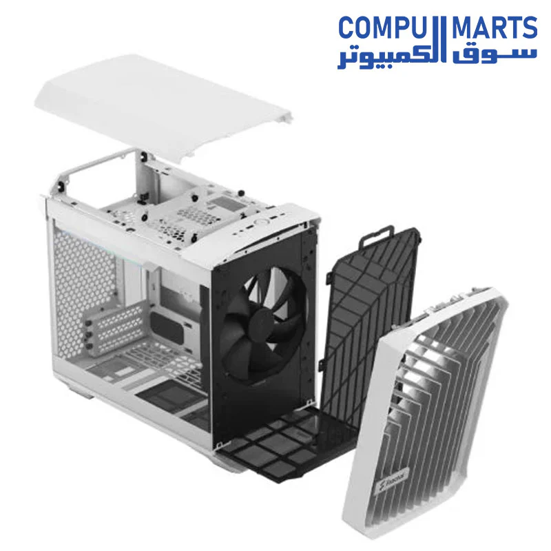 Fractal Design Torrent Nano Tempered Glass Side Panels - Open Grille for Maximum air Intake - 180mm PWM Fan Included - Type C - mITX Airflow Mini Tower PC Gaming Case - Image 7