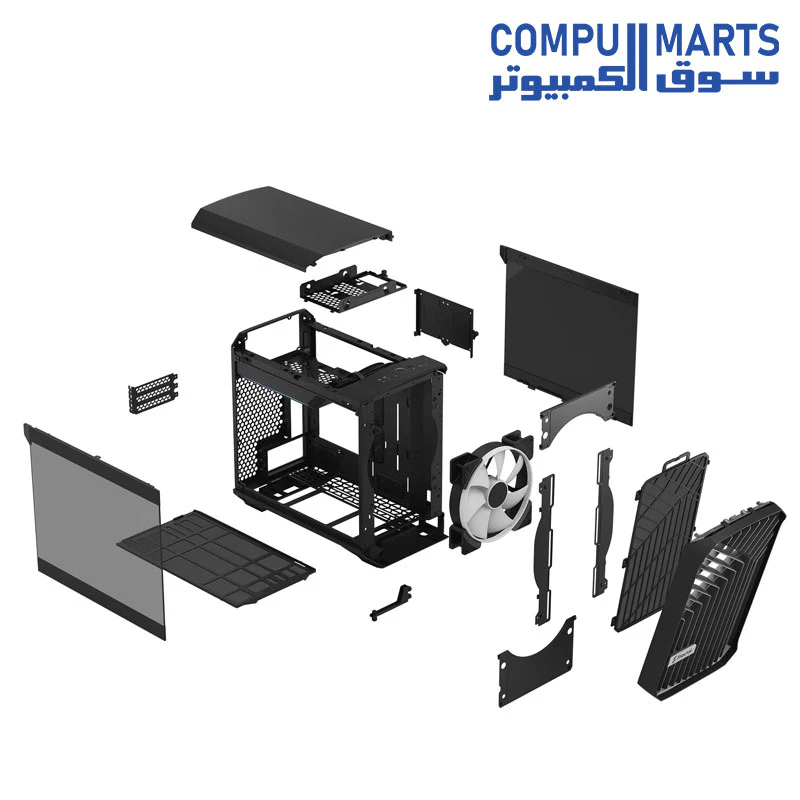 Fractal Design Torrent Nano Tempered Glass Side Panels - Open Grille for Maximum air Intake - 180mm PWM Fan Included - Type C - mITX Airflow Mini Tower PC Gaming Case - Image 8