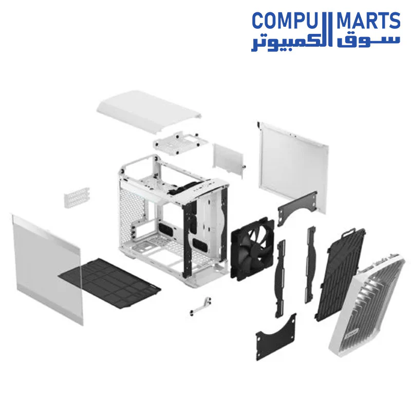 Fractal Design Torrent Nano Tempered Glass Side Panels - Open Grille for Maximum air Intake - 180mm PWM Fan Included - Type C - mITX Airflow Mini Tower PC Gaming Case - Image 9