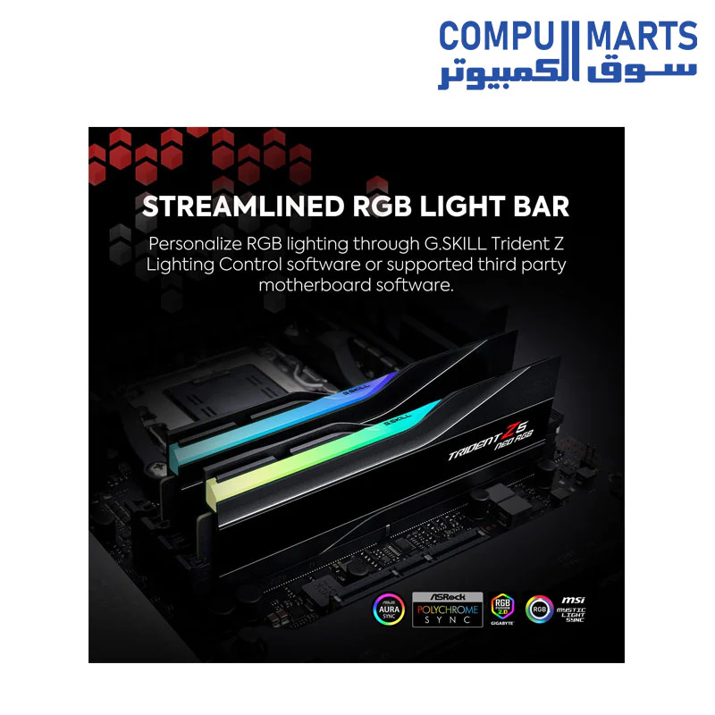 G.SKILL Trident Z5 Neo RGB Series (AMD Expo) DDR5 RAM 32GB (2x16GB) 6000MT/s CL30-38-38-96 1.35V Desktop Computer Memory UDIMM - Matte Black (F5-6000J3038F16GX2-TZ5NR) - Image 3