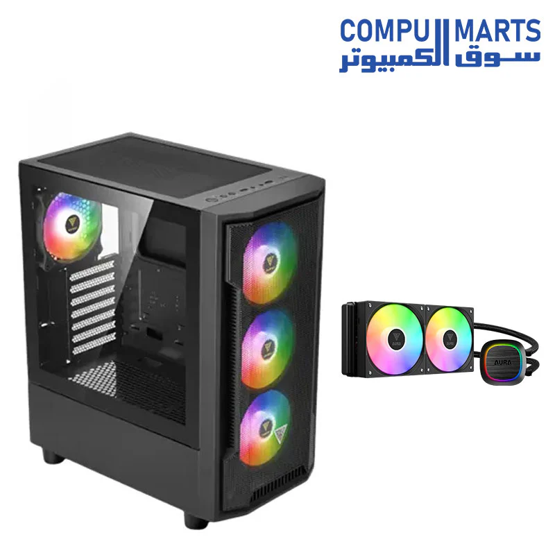 GAMDIAS ATHENA M6 LITE Case + Aura GL240 V2 Cooler - Image 2