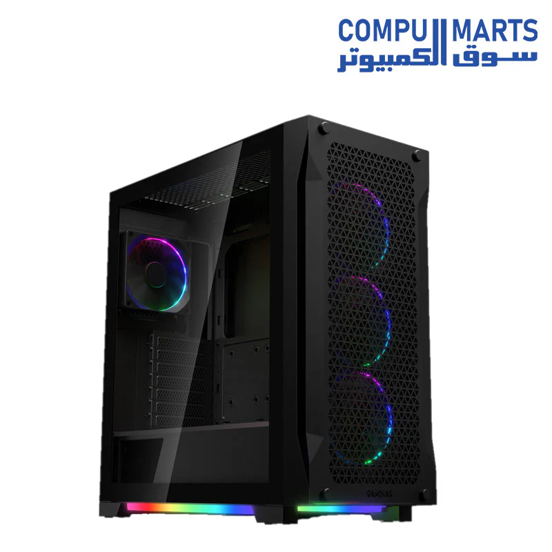 GAMDIAS ATHENA P1 Black Mid-Tower Gaming Case - Image 2