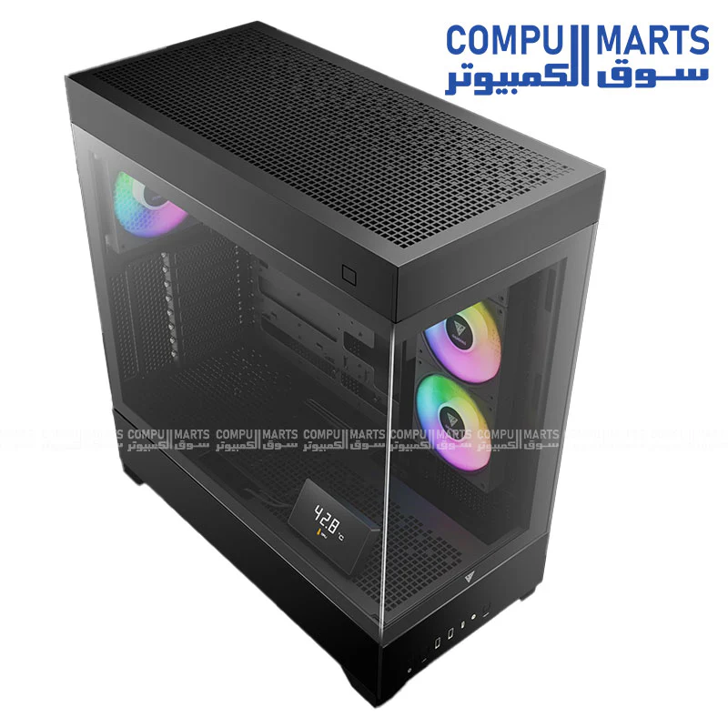 GAMDIAS ATLAS P1 Mid Tower Gaming Case – ATX / Micro-ATX / Mini-ITX – Tempered Glass – ARGB Fans – USB Type-C - Image 2