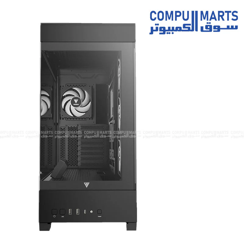 GAMDIAS ATLAS P1 Mid Tower Gaming Case – ATX / Micro-ATX / Mini-ITX – Tempered Glass – ARGB Fans – USB Type-C - Image 3