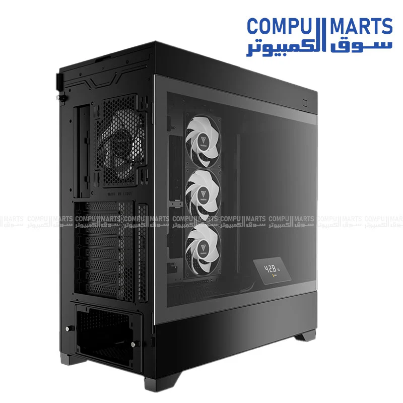 GAMDIAS ATLAS P1 Mid Tower Gaming Case – ATX / Micro-ATX / Mini-ITX – Tempered Glass – ARGB Fans – USB Type-C - Image 4