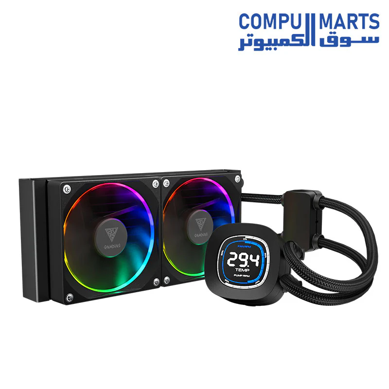 GAMDIAS CHIONE M4-240 IPS LCD ARGB Liquid CPU Cooler - Image 3
