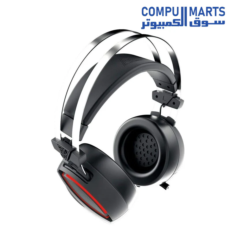 GAMDIAS HEBE E1 Gaming Headset with USB/3.5mm Jack, Class 40 mm Drivers, In-line Remote and RGB Streaming Lighting - Black - Image 2