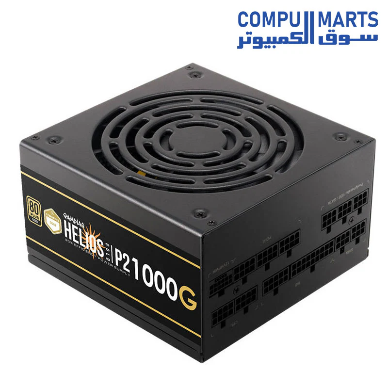 GAMDIAS Helios P2 1000G Power Supply, 1000W 80 Plus Gold Efficiency, Fully Modular, Active PFC, Fluid Dynamic Bearing, Heavy Duty Protection, Japanese Capacitors, Black | GD-HELIOS-P2-1000G - Image 4