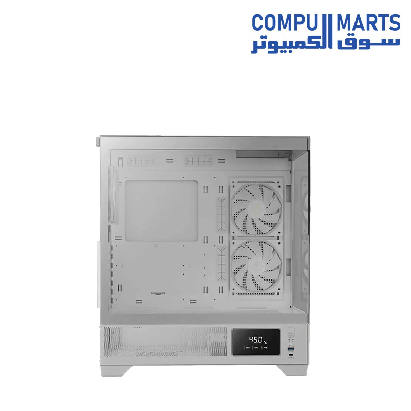 GAMDIAS ATLAS M1 PC Case, ATX Gaming Mid Tower, No-Hub, Real-time Monitor, Seamless Tempered Glass, Pre-install 3 x 120 mm ARGB PWM Fans - Image 6