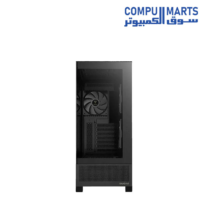 GAMDIAS ATLAS M1 PC Case, ATX Gaming Mid Tower, No-Hub, Real-time Monitor, Seamless Tempered Glass, Pre-install 3 x 120 mm ARGB PWM Fans - Image 7
