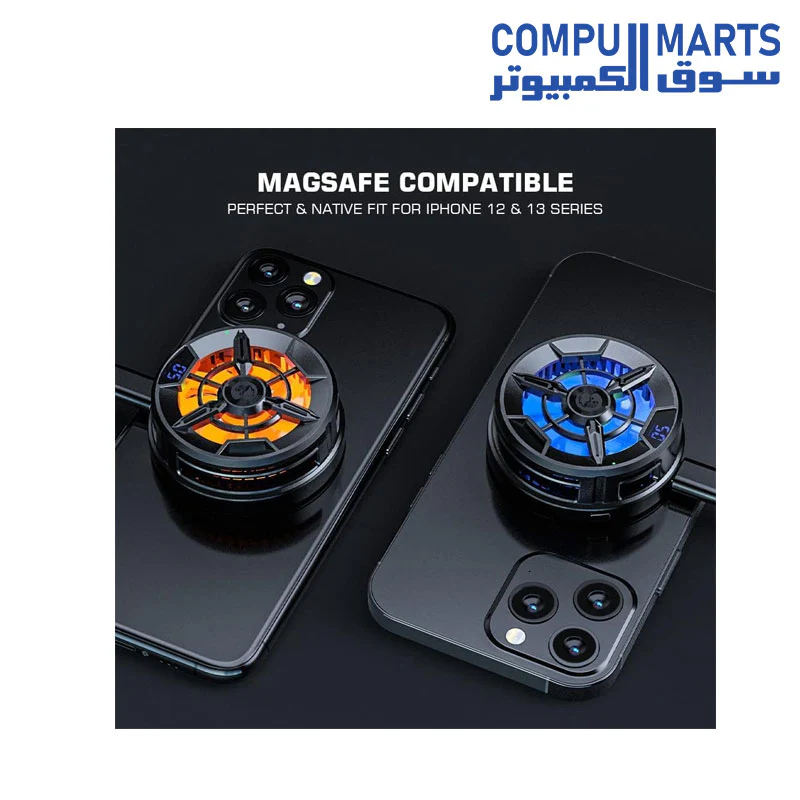 GameSir F9 Semiconductor Phone Cooler, Cooler Radiator with 7-Blade Fan, Real-time Temperature Display, 7-Color Cycle Cooler Compatible with Phone, Fit for Phone Gaming, Video Streaming - Image 3