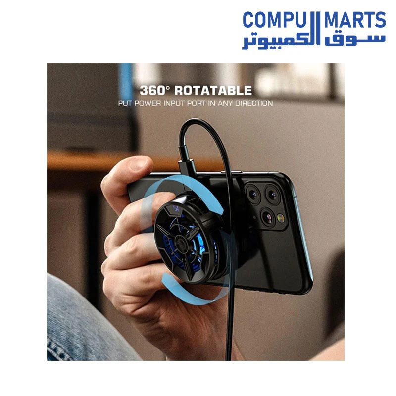 GameSir F9 Semiconductor Phone Cooler, Cooler Radiator with 7-Blade Fan, Real-time Temperature Display, 7-Color Cycle Cooler Compatible with Phone, Fit for Phone Gaming, Video Streaming - Image 4