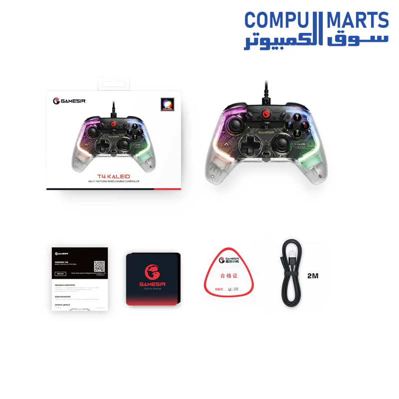GameSir T4 Kaleid Transparent PC Controller, Wired Gaming Controller for PC/Switch/Android TV Box, Plug and Play Gamepad Joystick - Image 4