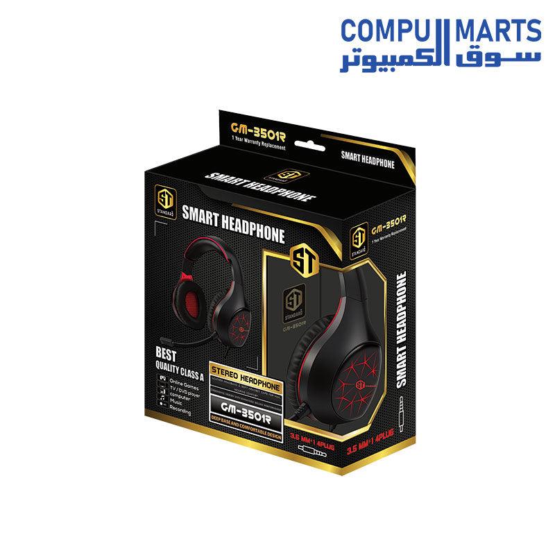 Gaming Headphone Standard GM-3501 Wired  - RED - Image 4