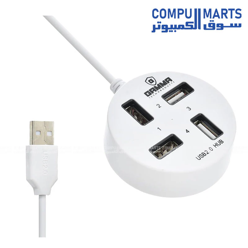 Gamma P-1703 USB Hub – 4-Port High-Speed USB 2.0 Hub with 2TB Support - Image 2
