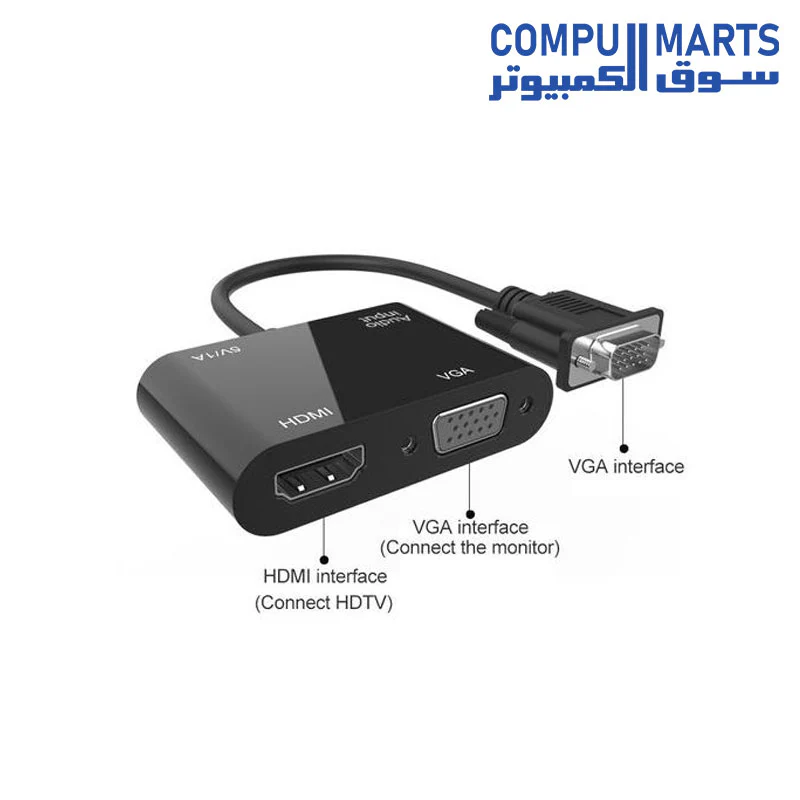 VGA to VGA & HDMI Female Splitter Adapter Cable with 3.5 mm Audio Cable VGA Male to VGA and HDMI Female - Image 3