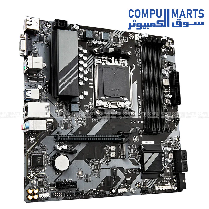 GIGABYTE A620M DS3H rev.1.0 – AM5 DDR5 up to 7600 MT/s OC | PCIe 4.0 GPU Slot | 1× M.2 | GbE LAN | Micro‑ATX - Image 3