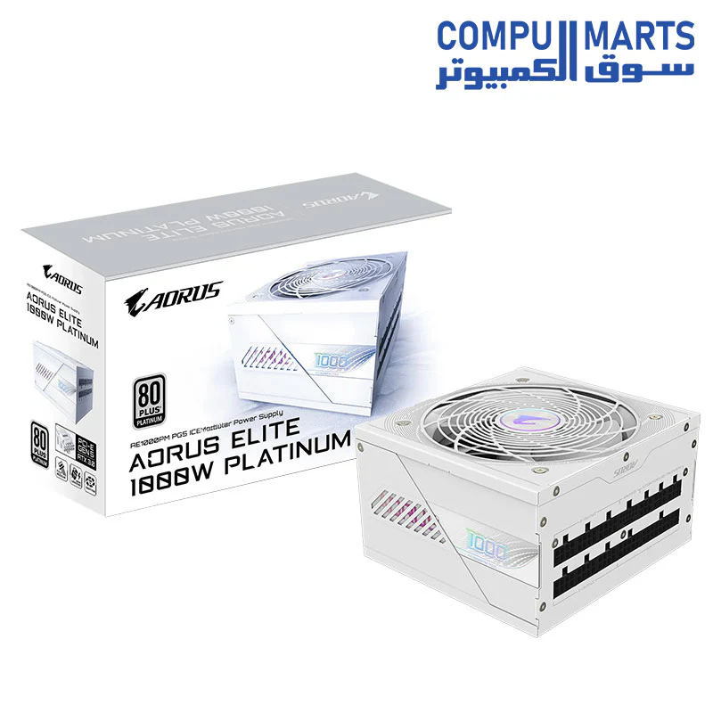 GIGABYTE AORUS ELITE P1000W 80+ Platinum Modular PCIe 5.0 ICE — ATX 3.0 and PCIe Gen 5.0 ready, 80 PLUS Platinum, 100% Japanese capacitors, Compact design - GP-AE1000PM PG5 ICE - Image 7