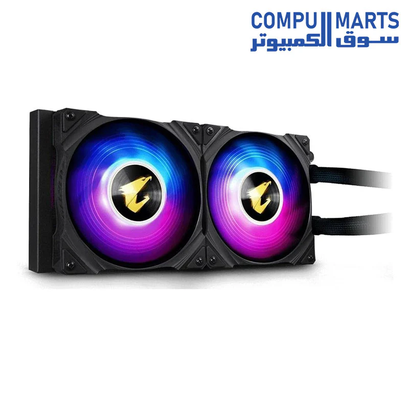 Gigabyte AORUS WATERFORCE 240 II AIO Liquid CPU Cooler, 240mm Radiator with ARGB Fans, Adjustable Circular LCD Display with Micro SD Support and RGB Fusion 2.0, GP-AORUS WATERFORCE 240 - Image 3