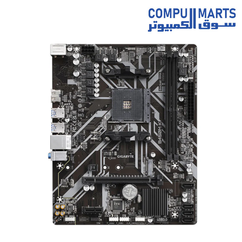 Gigabyte B450M K AM4 AMD DDR4 Motherboard - Image 2