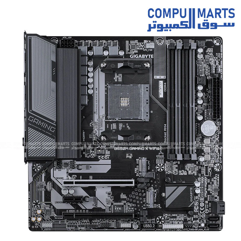 GIGABYTE B550M GAMING X Wi‑Fi 6 – Micro‑ATX AM4 DDR4 OC, PCIe 4.0, Dual M.2, Gigabit LAN & Wi‑Fi 6 - Image 2