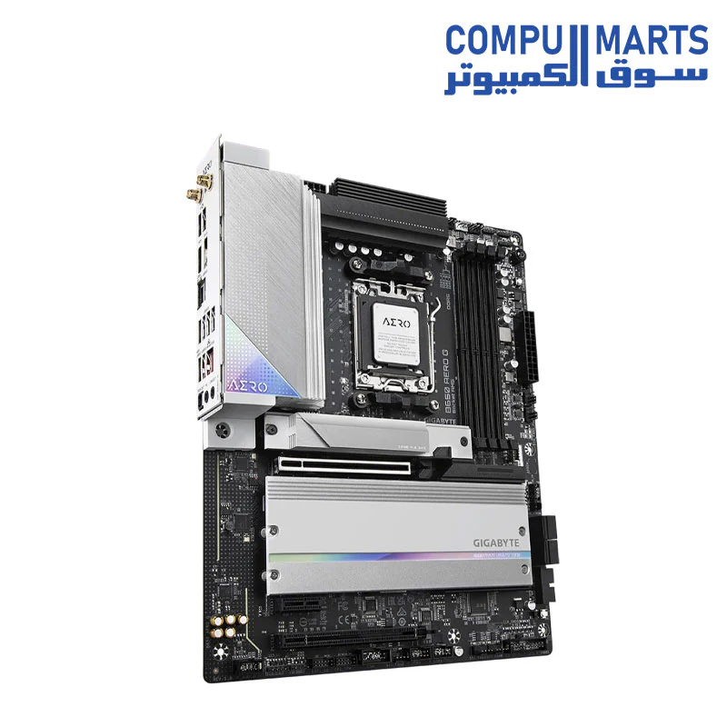 GIGABYTE B650 AERO G AM5 ATX Motherboard, AMD B650 Chipset, 4x DDR5 DIMM, 192GB Max Capacity, 2.5GbE LAN / Wi-Fi 6E / Bluetooth V5.2, 1*PCIe 5.0, DP IN / HDMI, USB-C/3.2 - Image 2