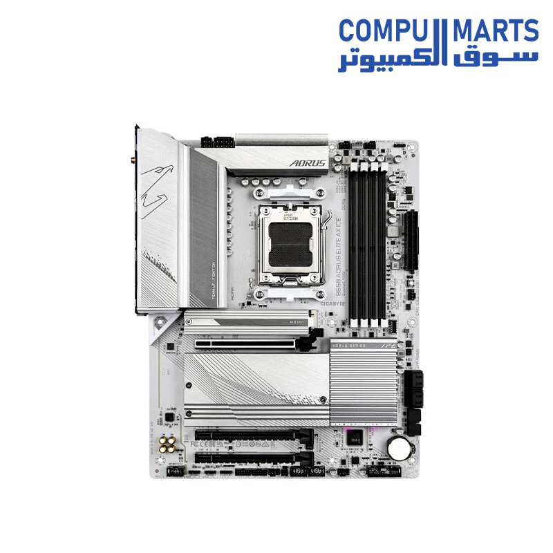GIGABYTE B650 AORUS Elite AX ICE - AM5, LGA 1718, AMD, ATX, DDR5, Triple M.2, PCIe 5.0, USB 3.2 Gen2X2 Type-C, WiFi 6E/ 2.5GbE LAN, Snow White, EZ-Latch - Image 2