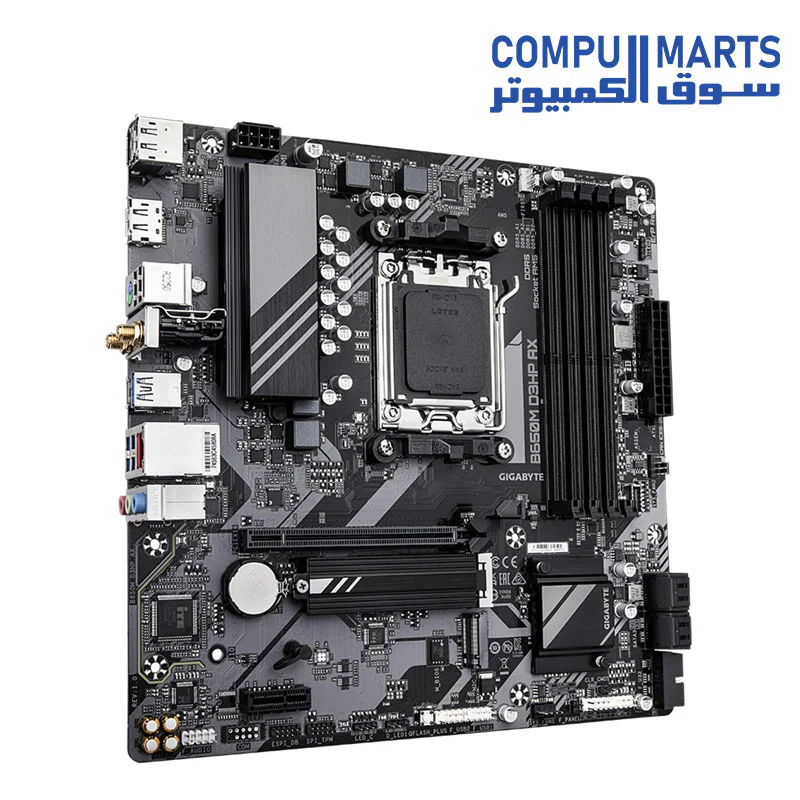GIGABYTE B650M D3HP AX (rev. 1.0) Motherboard – M-ATX, AM5 Socket (LGA 1718), AMD B650 Chipset, DDR5, Wi-Fi 6E - Image 3