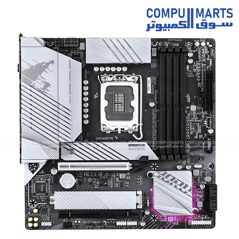 GIGABYTE B760M AORUS ELITE WIFI6E GEN5 Motherboard – Intel LGA1700 – Micro-ATX – DDR5 – PCIe 5.0 – M.2 – WiFi 6E – USB 3.2 – Supports Intel 14th / 13th / 12th Gen - Image 2