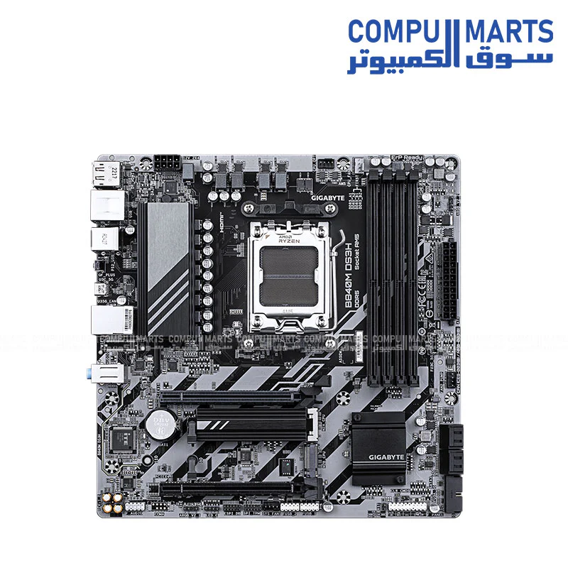 GIGABYTE B840M DS3H Motherboard – AMD AM5 – Micro-ATX – DDR5 – PCIe 4.0 – M.2 – HDMI / DisplayPort – USB 3.2 – Ryzen 7000 / 8000 / 9000 Ready - Image 2