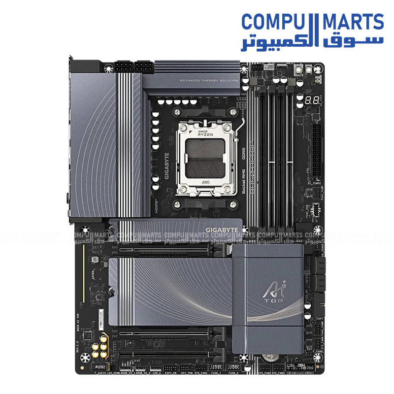 GIGABYTE B850 AI TOP – AM5 ATX DDR5 OC up to 8600MT/s, PCIe 5.0, USB‑C Gen 2×2, Wi‑Fi 7, Dual 10GbE LAN - Image 2