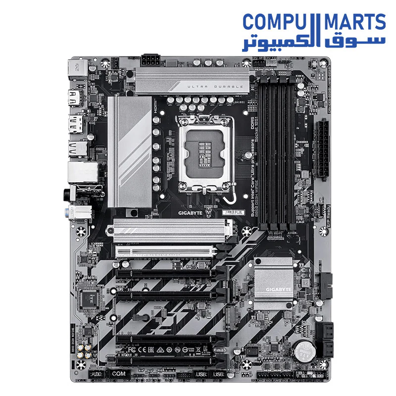 GIGABYTE B860 DS3H WiFi6E Motherboard – Intel LGA1851 – ATX – DDR5 – PCIe 5.0 – M.2 – WiFi 6E – USB 3.2 – For Intel Core Ultra Processors - Image 2