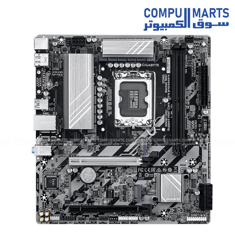 GIGABYTE B860M D2H – Micro‑ATX Motherboard with DDR5 up to 9066 MT/s, PCIe 5.0, USB‑C, 2.5 GbE LAN - Image 2