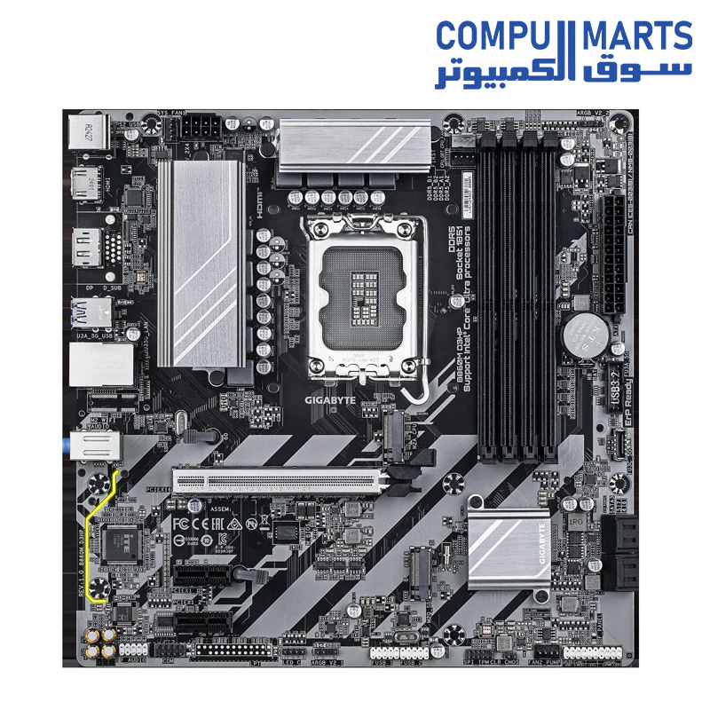 GIGABYTE B860M D3HP Motherboard – Intel LGA1851 – Micro-ATX – DDR5 – PCIe 5.0 – M.2 – HDMI / DisplayPort – USB 3.2 – For Intel Core Ultra Processors - Image 2