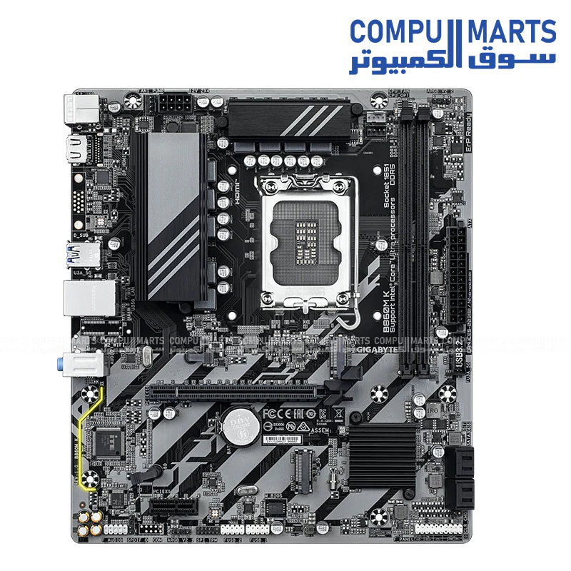 GIGABYTE B860M K – Micro‑ATX Motherboard for Intel Ultra Series 2 | DDR5, PCIe 4.0, GbE LAN, RGB Fusion - Image 2