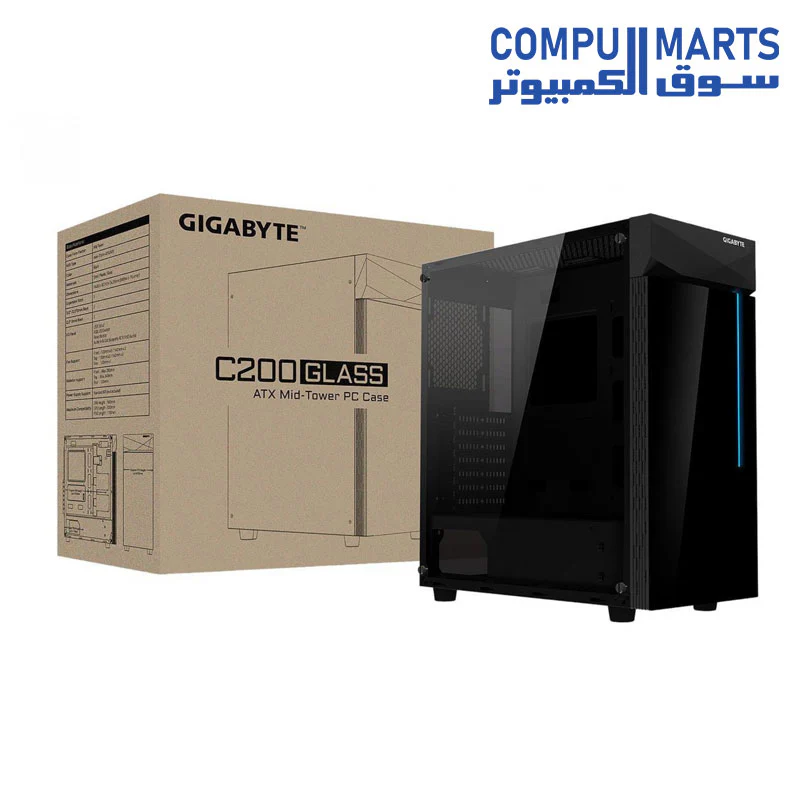 GIGABYTE C200 GLASS MID TOWER CASE - Image 6