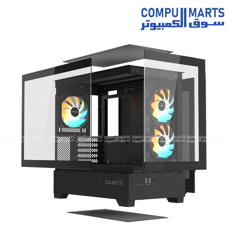 GIGABYTE C201 P Mid-Tower Case – E-ATX / ATX / Micro-ATX – Black - Image 2