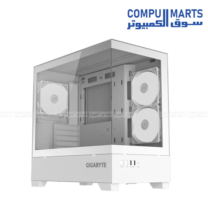 GIGABYTE C201 Panoramic ICE Mid-Tower Case – E-ATX / ATX / Micro-ATX – White - Image 3