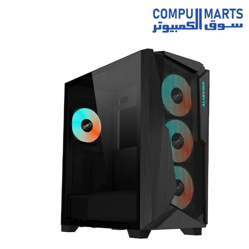 GIGABYTE C301 Glass - Mid Tower PC Gaming Case, Tempered Glass, USB Type-C, 4X ARBG Fans Included (GB-C301GW) - Image 2