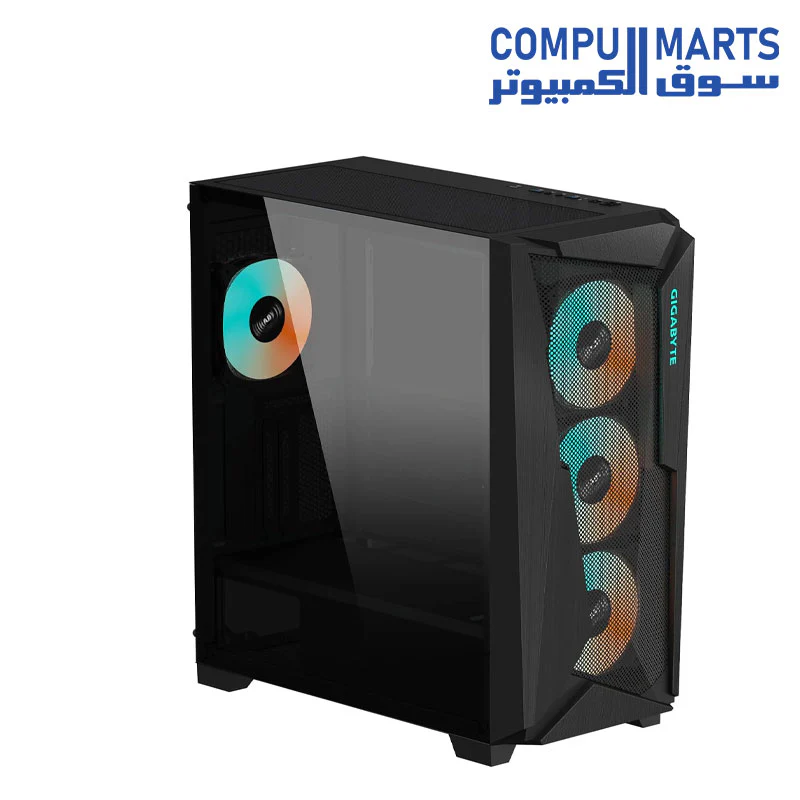 GIGABYTE C301 Glass - Mid Tower PC Gaming Case, Tempered Glass, USB Type-C, 4X ARBG Fans Included (GB-C301GW) - Image 3