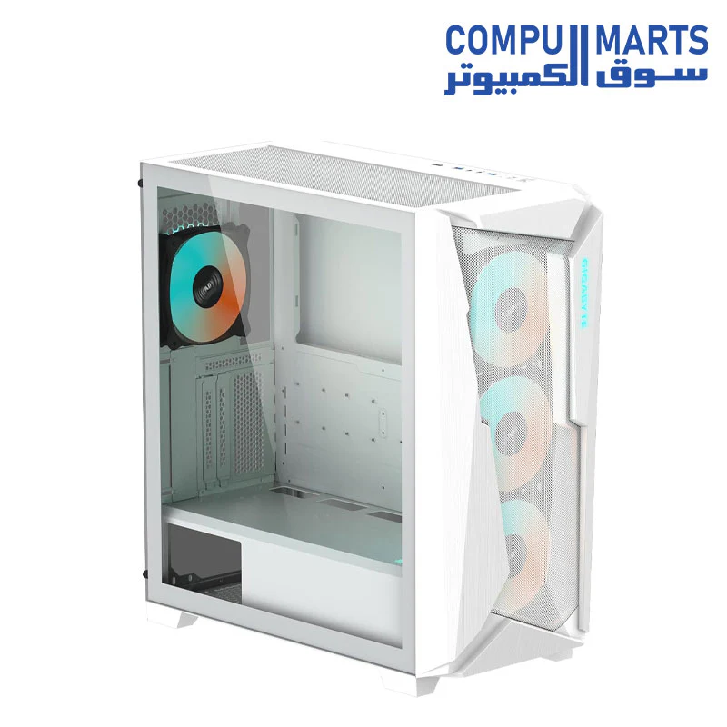 GIGABYTE C301 Glass - Mid Tower PC Gaming Case, Tempered Glass, USB Type-C, 4X ARBG Fans Included (GB-C301GW) - Image 7