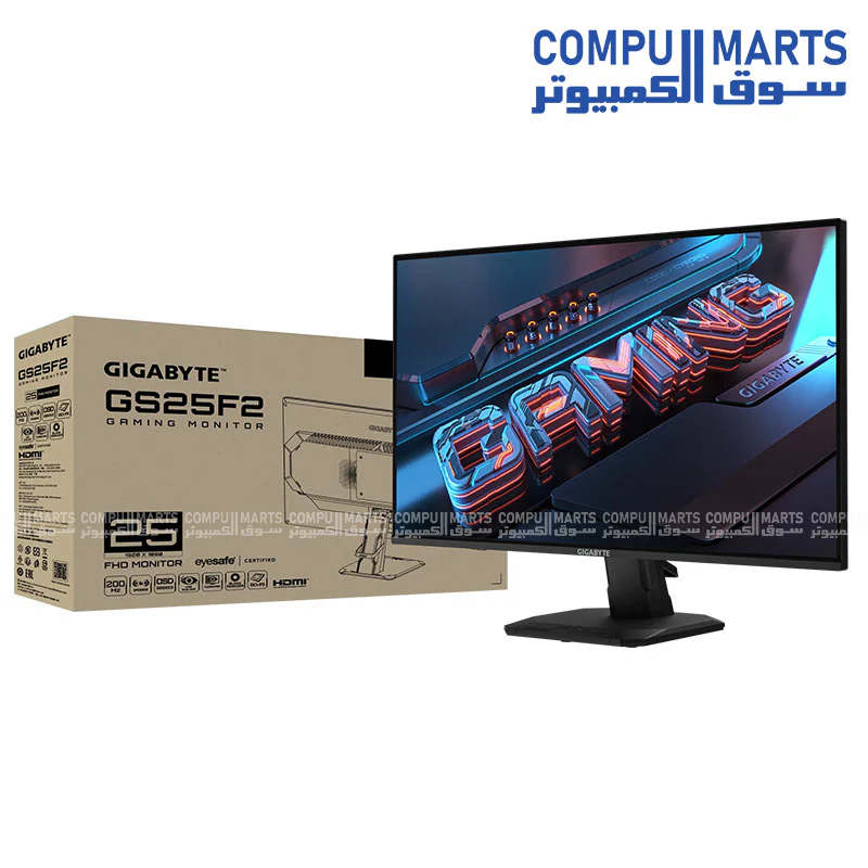 Gigabyte GS25F2 24.5” IPS FHD Gaming Monitor – 200Hz, 1ms, HDR10, 120% sRGB, HDMI 2.0, DisplayPort, Built-in Speakers - Image 2