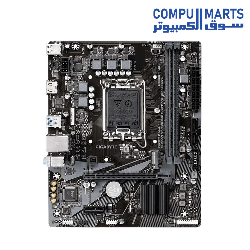 GIGABYTE H610M K DDR4 Motherboard – Intel LGA1700 – Micro-ATX – DDR4 – PCIe 4.0 – M.2 – HDMI / VGA – USB 3.2 – Supports Intel 14th / 13th / 12th Gen - Image 2