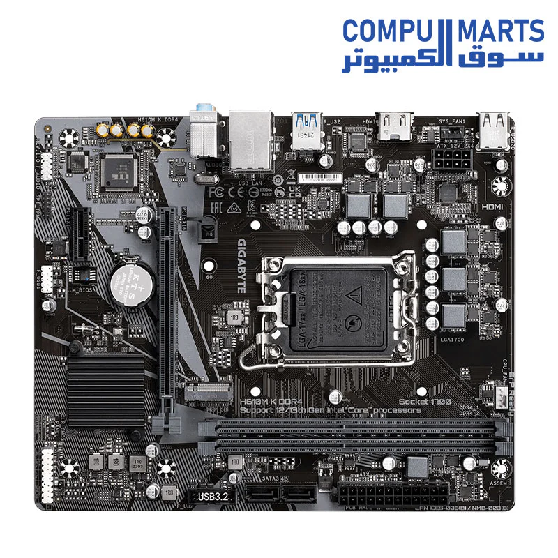 GIGABYTE H610M K DDR4 Motherboard – Intel LGA1700 – Micro-ATX – DDR4 – PCIe 4.0 – M.2 – HDMI / VGA – USB 3.2 – Supports Intel 14th / 13th / 12th Gen - Image 5