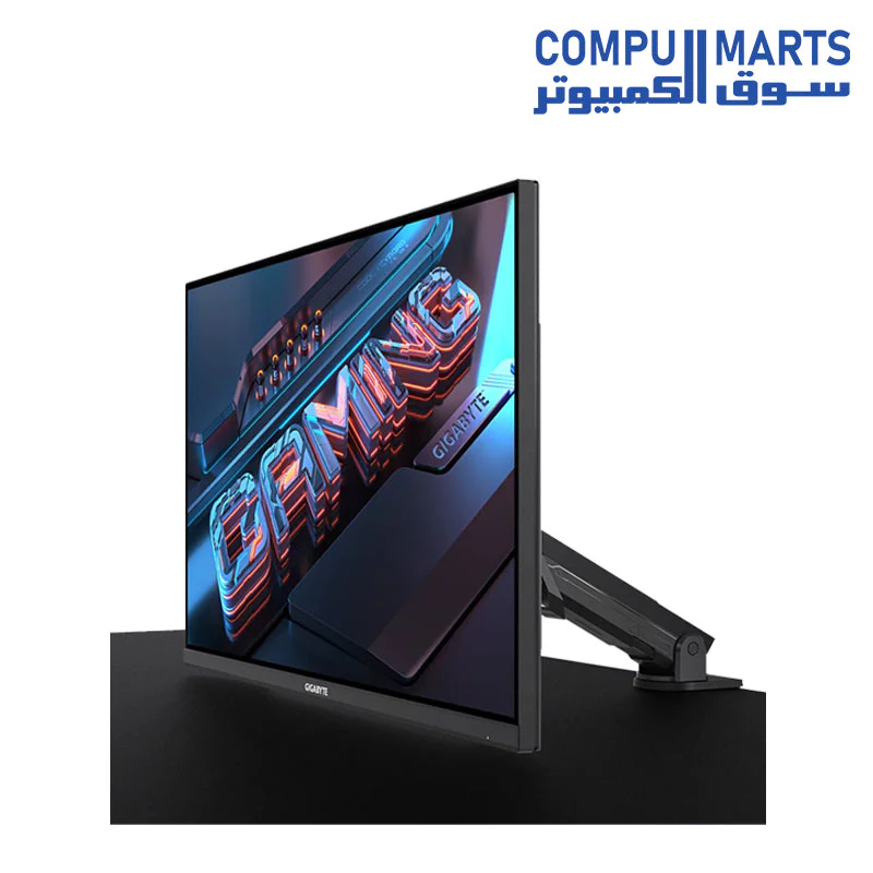 GIGABYTE M32U-AE Arm Edition 32 Inch 144Hz UHD KVM IPS Gaming Monitor 3840 x 2160 4k SS 1ms (GTG) 90% DCI-P3, HDR Ready, FreeSync Premium Pro, Height, Tilt, Pivot, Depth Adjustable,DisplayPort 1.4, HDMI - Image 3