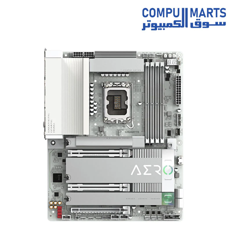 GIGABYTE Z890 AERO G Intel LGA 1851, ATX, 4xDDR5, 5xM.2, PCIe 5.0, WIFI7, Dual 2.5Gbe LAN Motherboard - Image 2