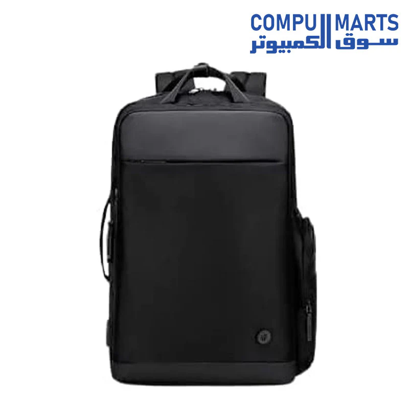 Golden Wolf GW397 Water Resistant USB Laptop Backpack With Anti-theft Lock - Black - Image 2
