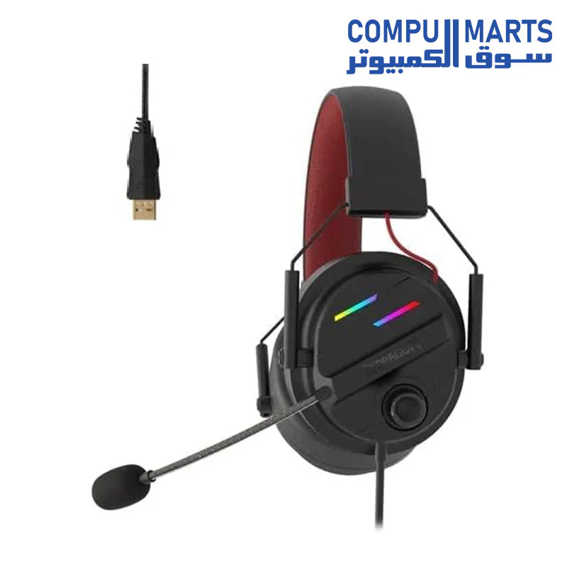 Redragon H380 CHIRON USB Gaming Headset - RGB lighted Virtual Surround Sound 7.1 - Noise Cancelation Microphone - Image 2