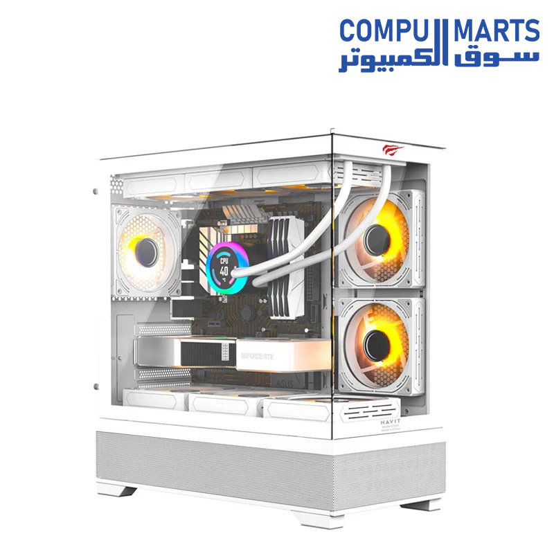 Havit CF925 Tempered Glass Gaming Player Case 3 FanITX/M-ATX/ATX/E-ATX Compatible with Controller and Module - Image 2