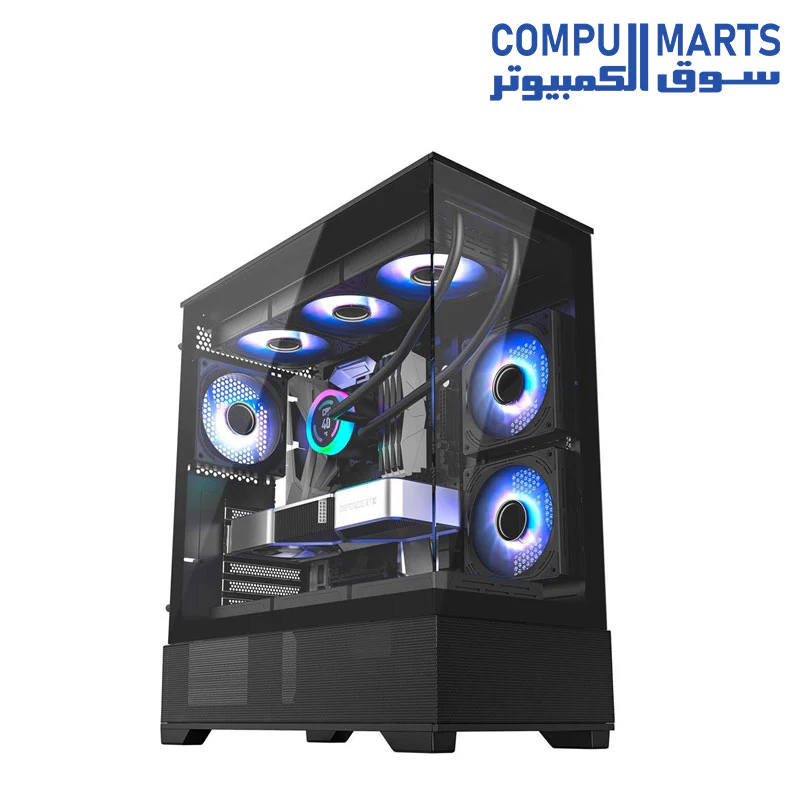 Havit CF925 Tempered Glass Gaming Player Case 3 FanITX/M-ATX/ATX/E-ATX Compatible with Controller and Module - Image 3